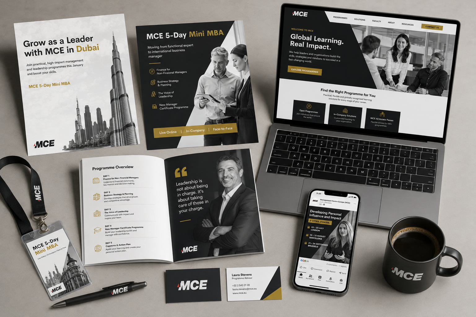 brand identity design system for Management Centre Europe