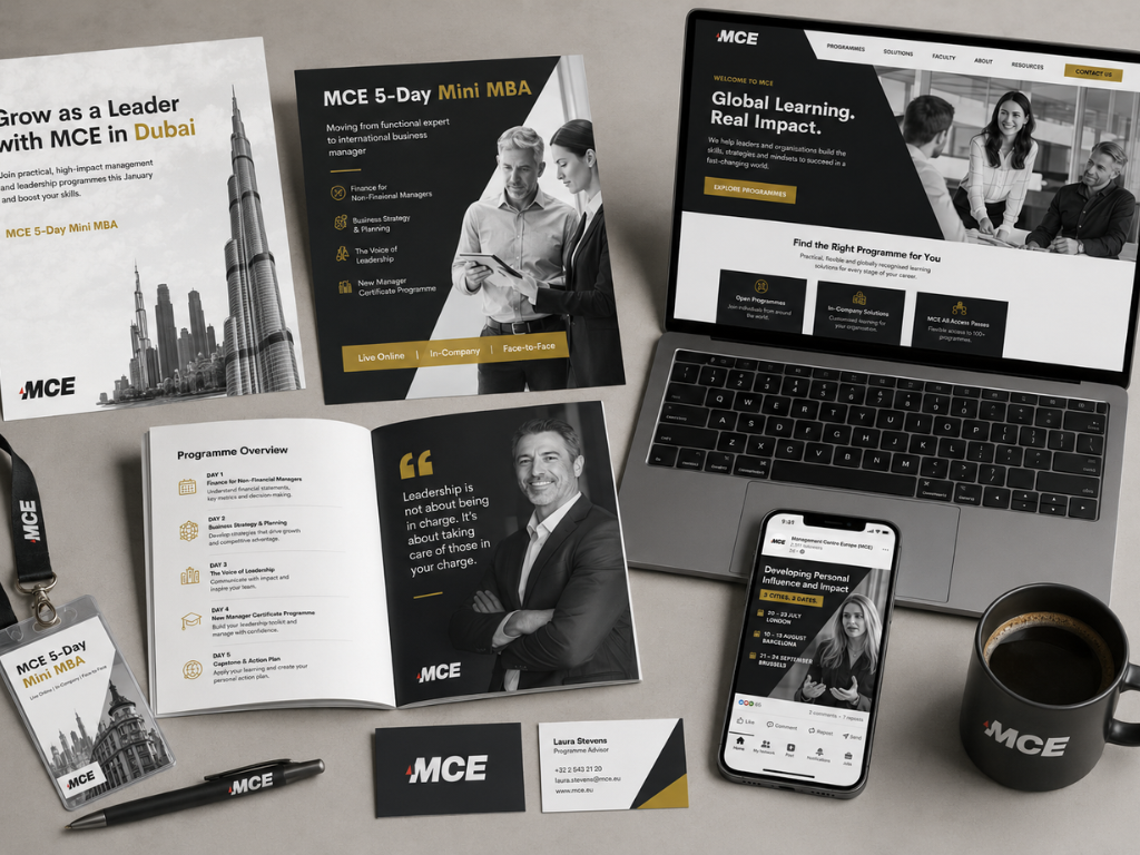 brand identity design system for Management Centre Europe